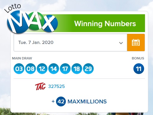 tuesday lotto max winner